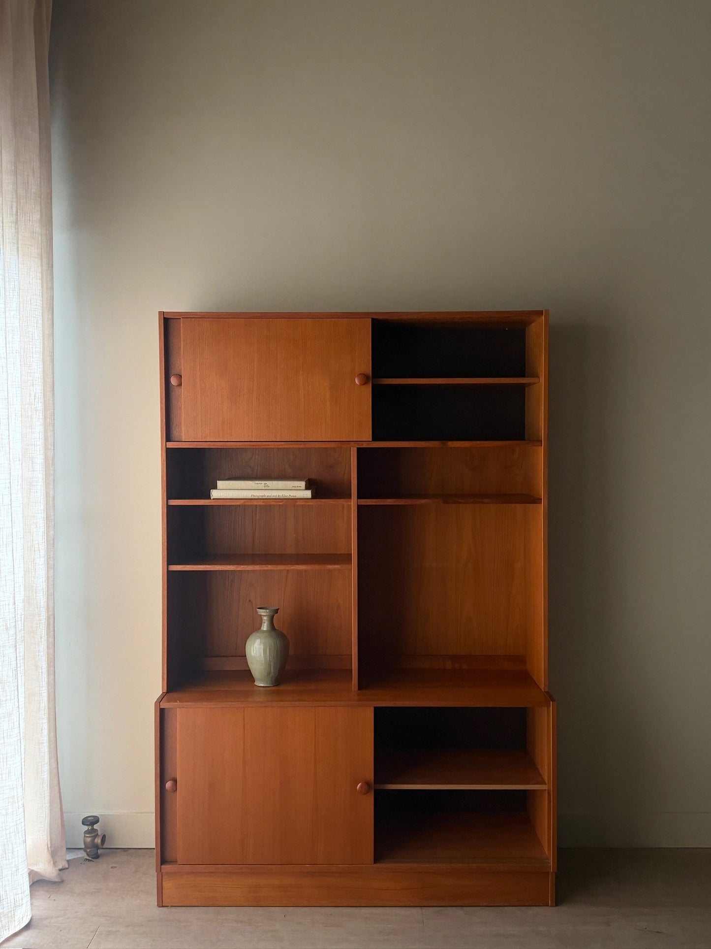 Danish teak two piece hutch
