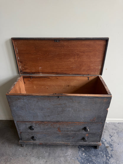 Painted pine mule chest