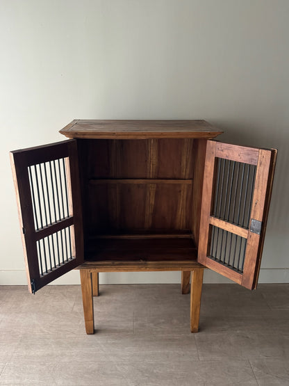Walnut spindle door cabinet