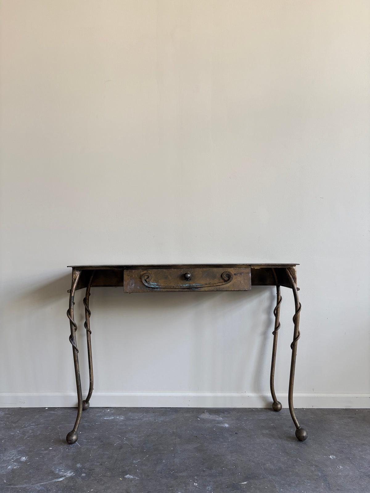 Wrought iron sculptural vanity