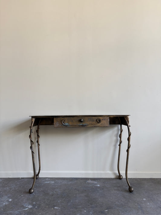 Wrought iron sculptural vanity