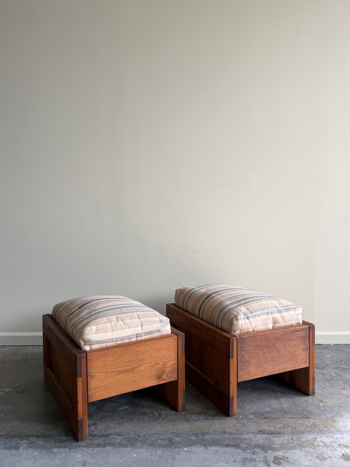 Brutalist pine stools. Sold individually.