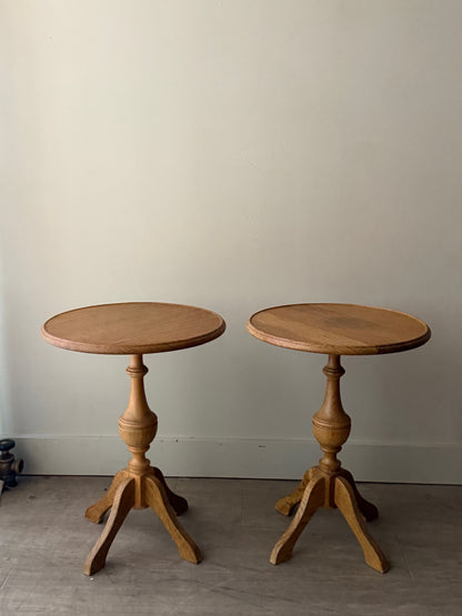Danish oak side tables. Sold individually.