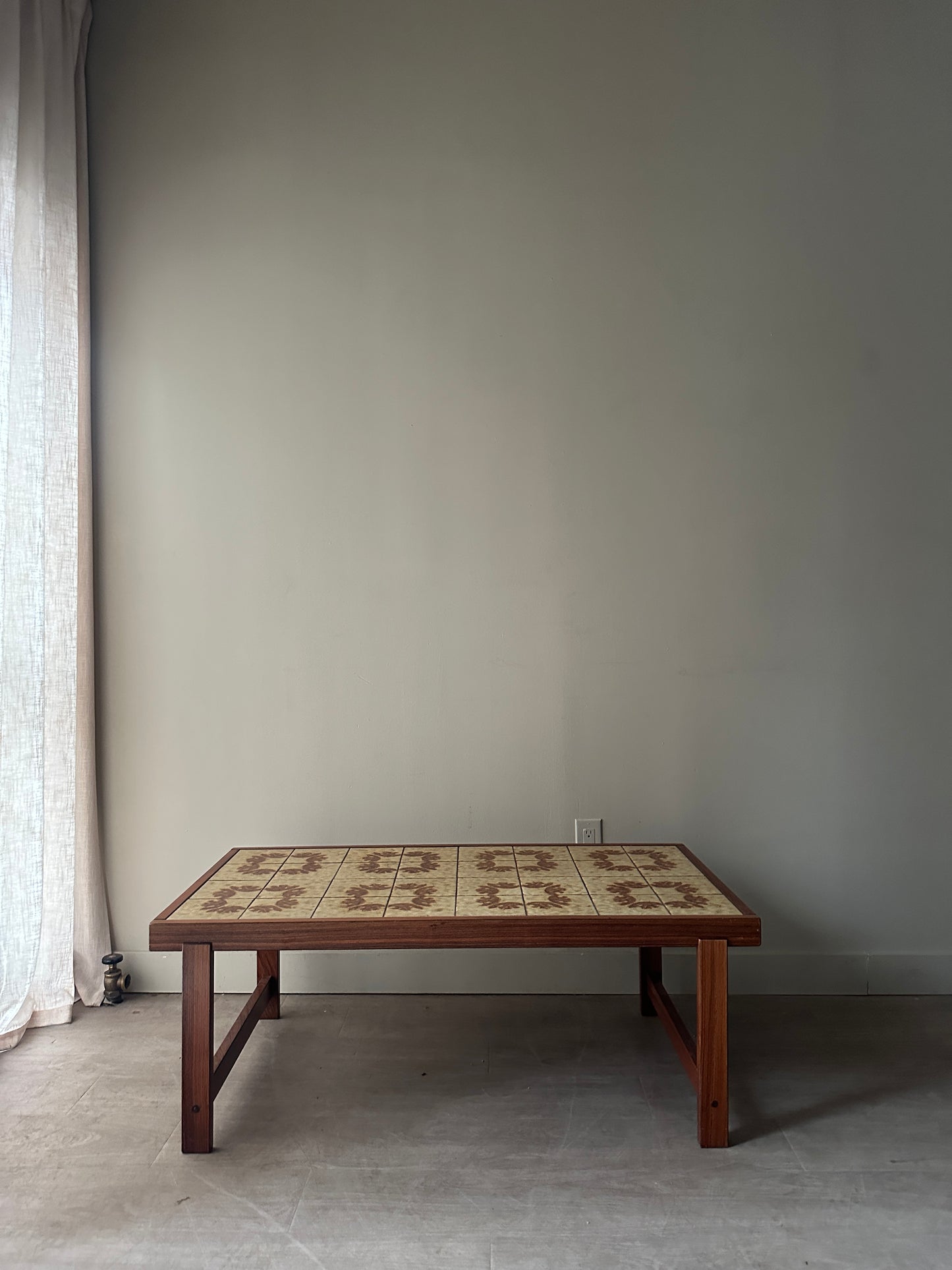 Danish rosewood and tile coffee table