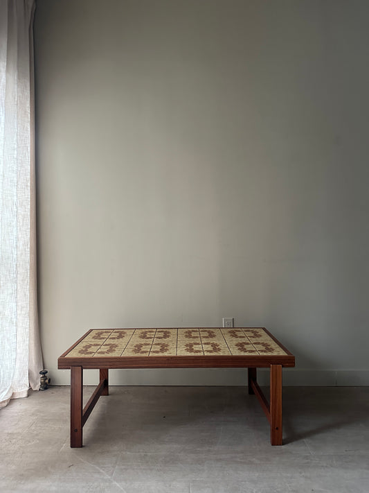Danish rosewood and tile coffee table