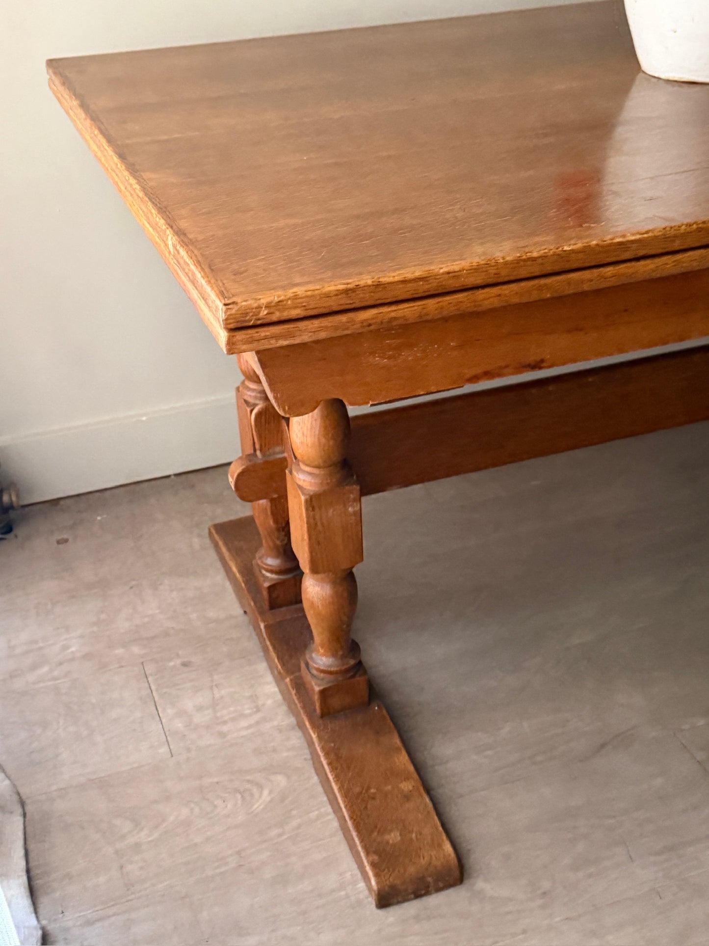Danish oak extending dining table