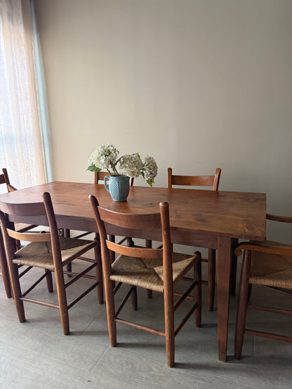 Pine farmhouse dining table
