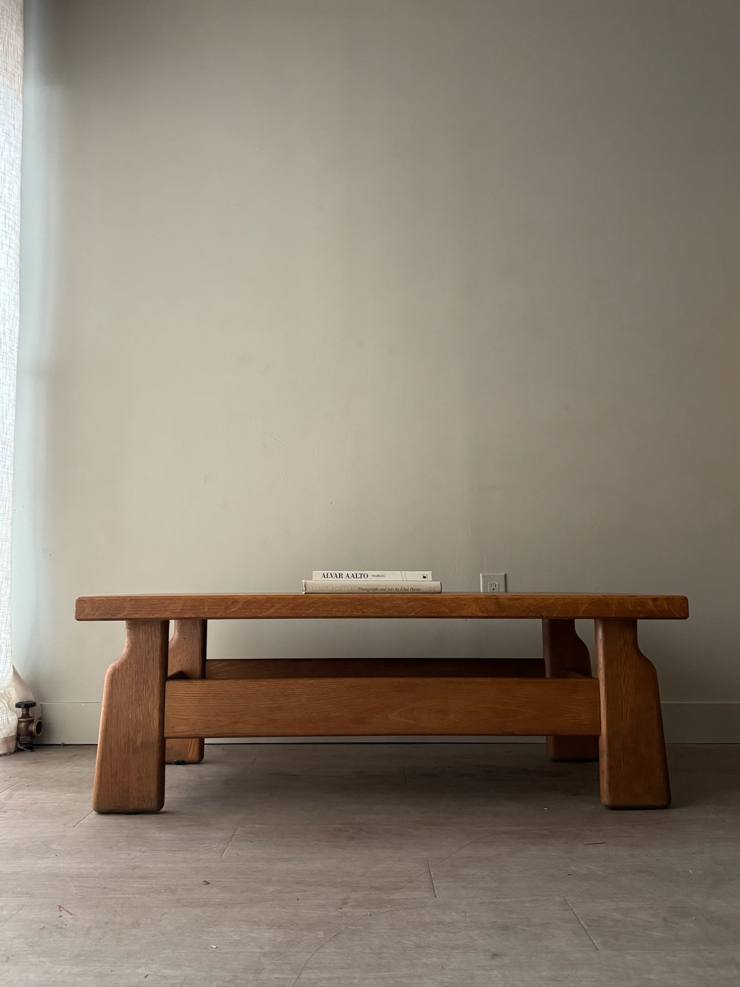 Dutch Brutalist oak coffee table