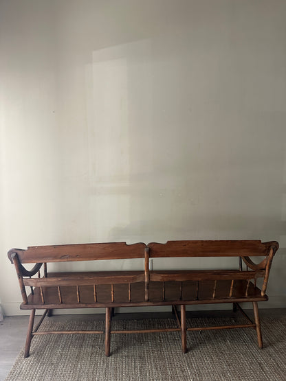 Pine plank seat bench