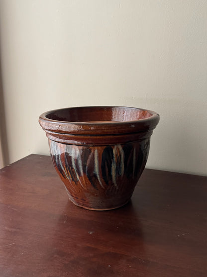 Glazed earthenware planter