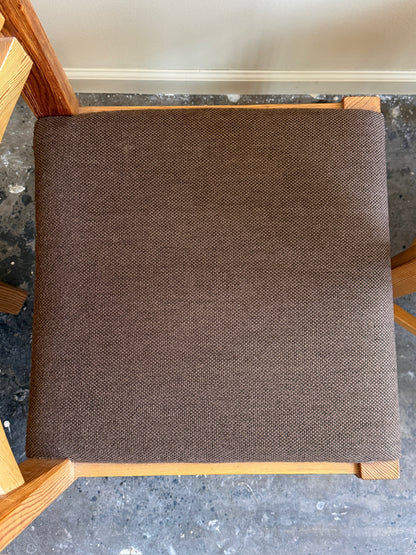 Swedish pine upholstered dining chairs. Sold individually.