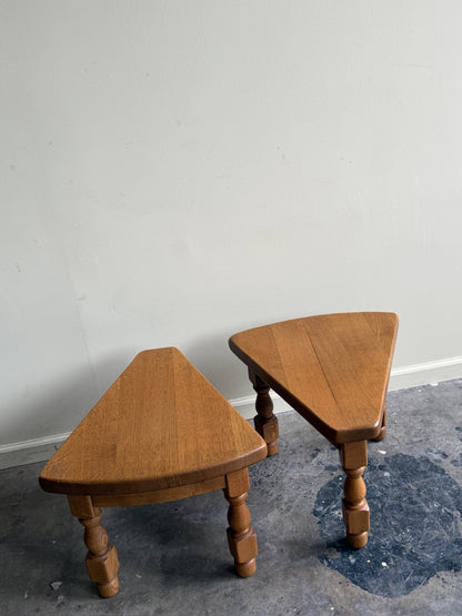 AWA Almelo Dutch oak side tables. Sold individually.