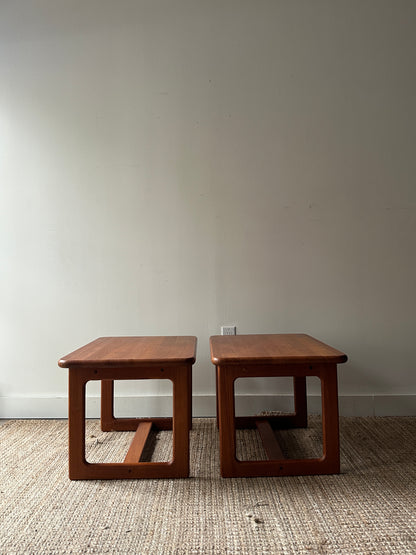 Teak side tables. Sold individually.