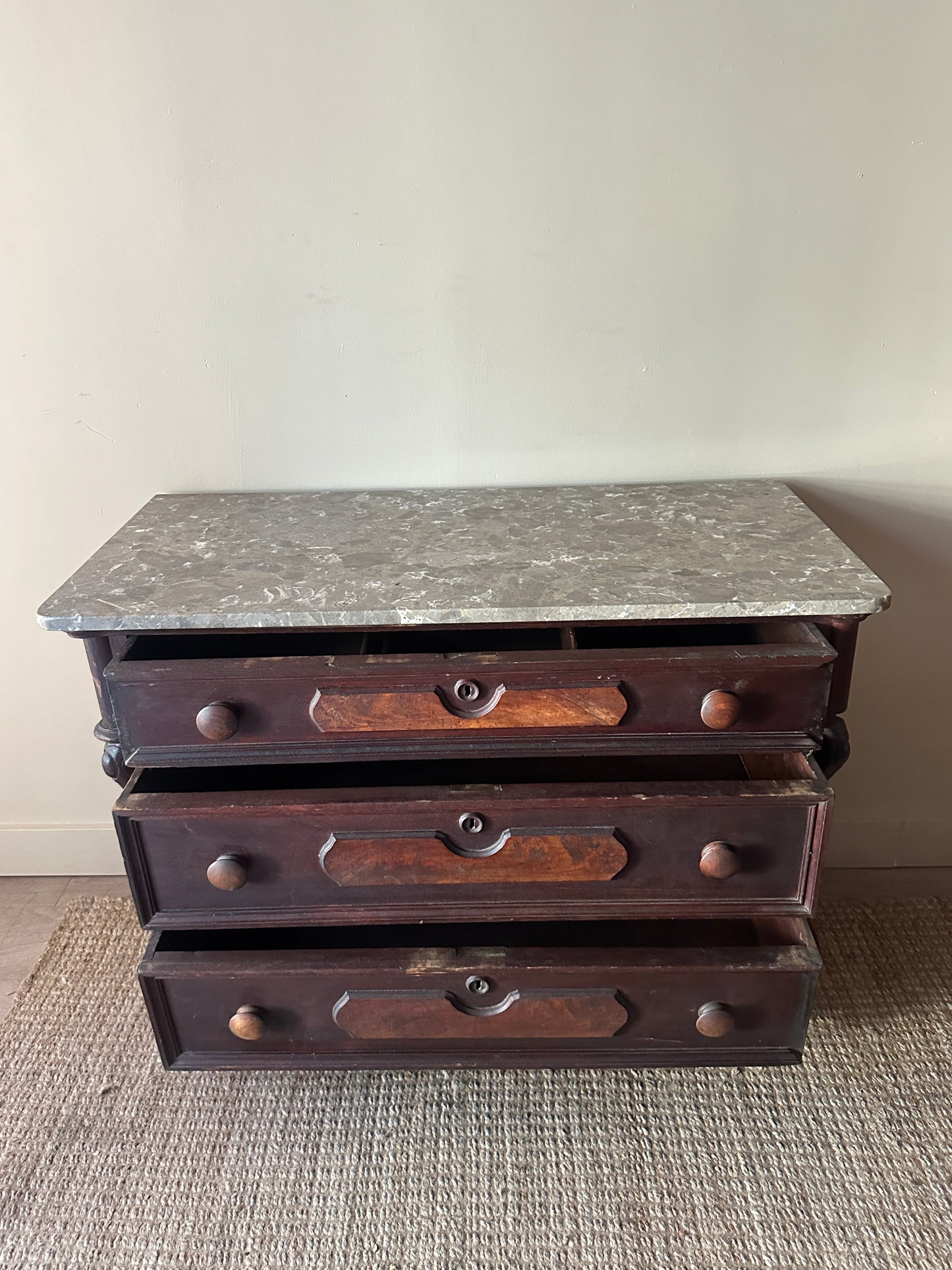 Marble top mahogany dresser