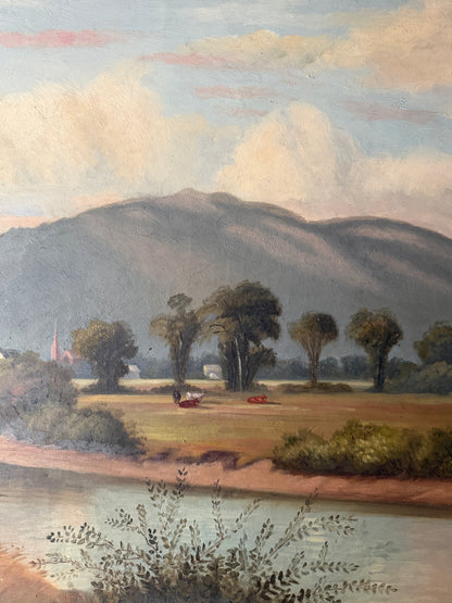American Hudson River School landscape. Signed 1889