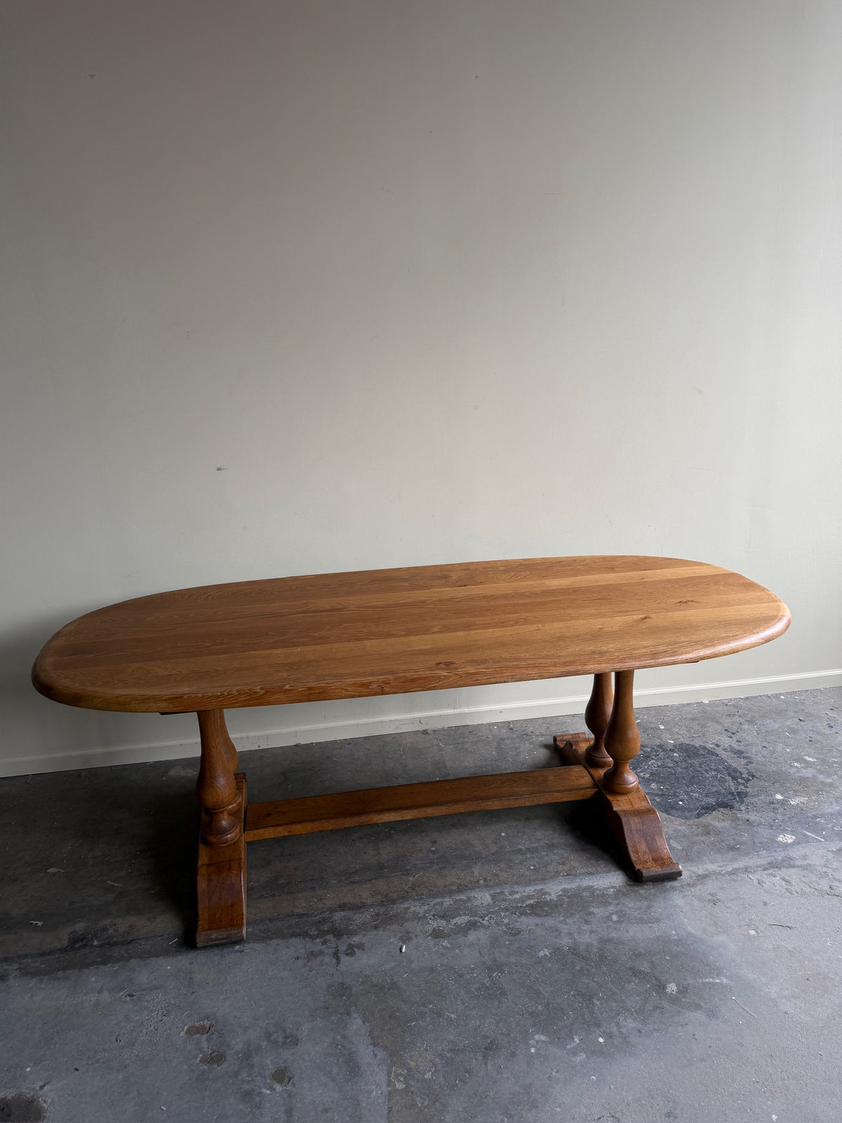 Oval oak dining table