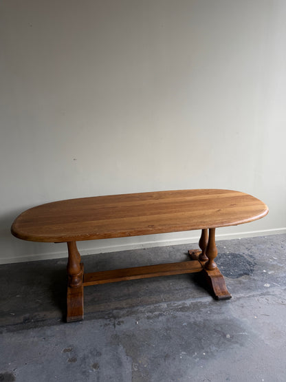 Oval oak dining table