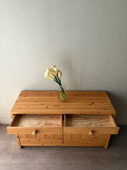 Swedish pine console cabinet