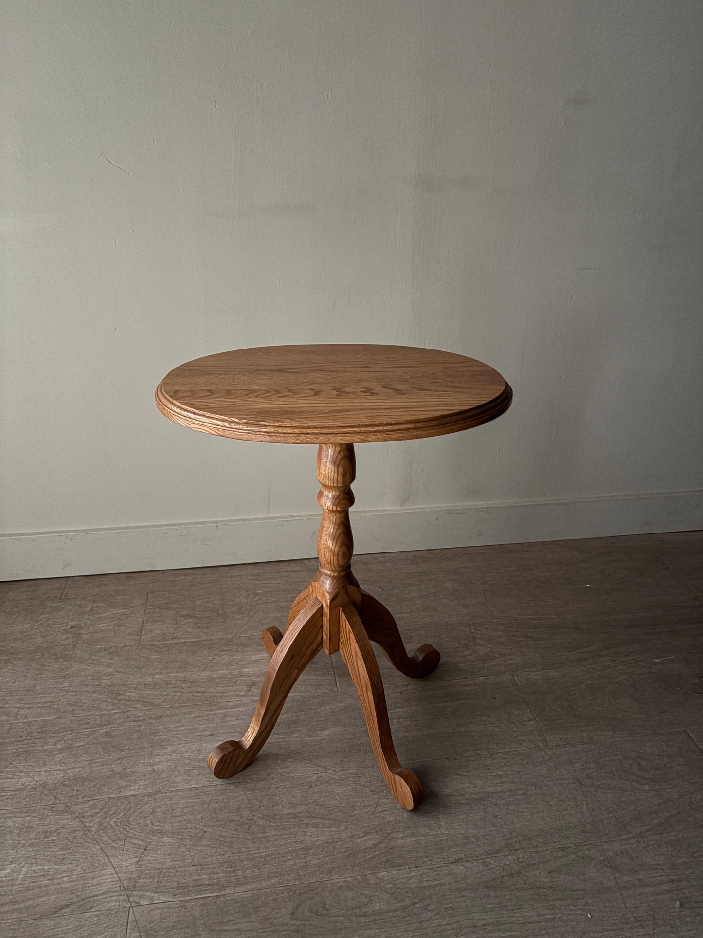 Golden oak side table