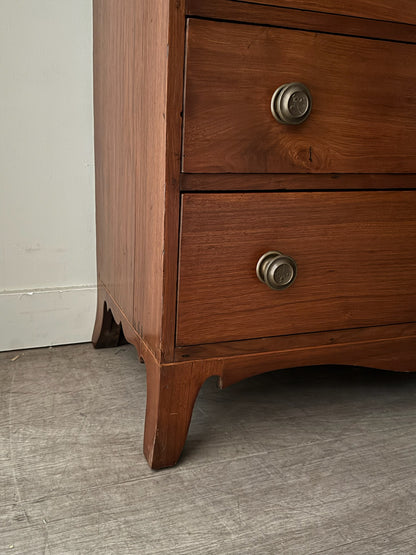 Inlaid walnut tallboy dresser with drop down compartment