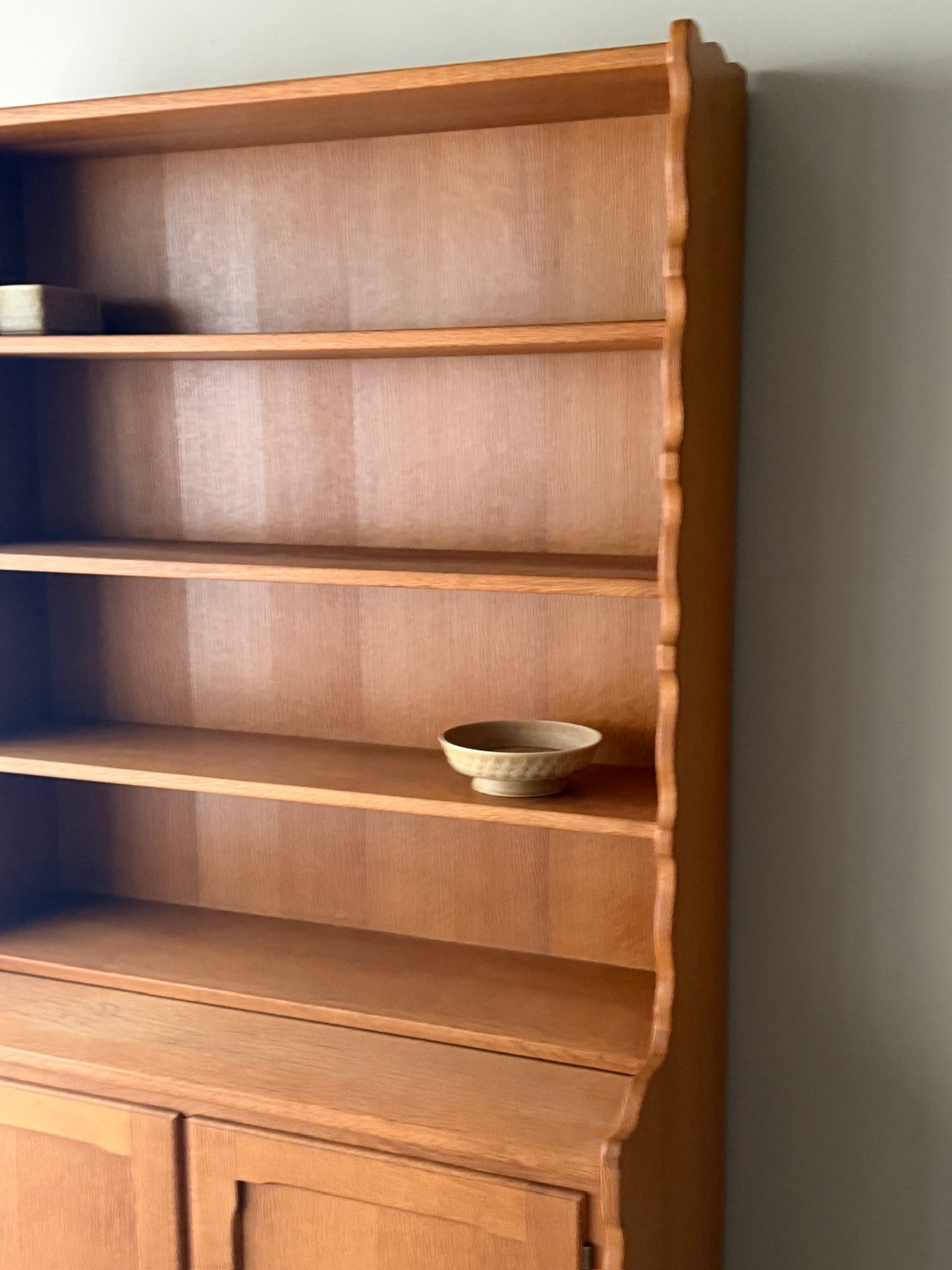 Danish oak secretary hutch