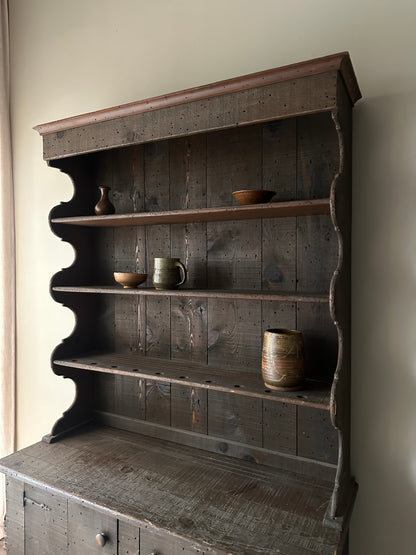 Pine two piece hutch
