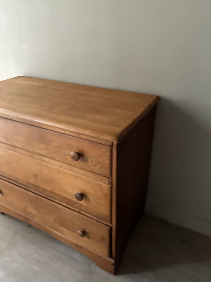 Maple three drawer dresser