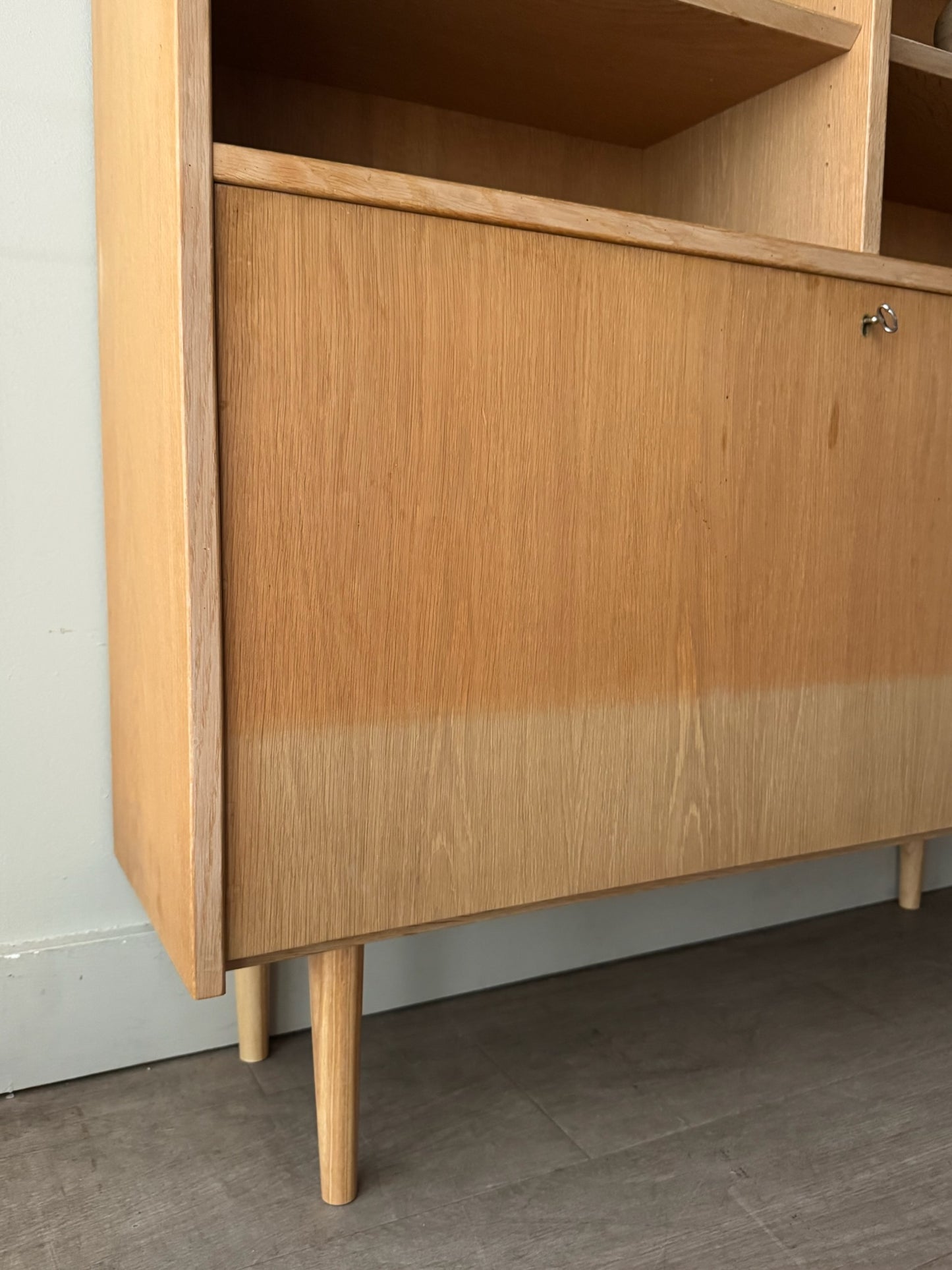 Carlo Jensen for Poul Hundevad Danish oak bookcase cabinet