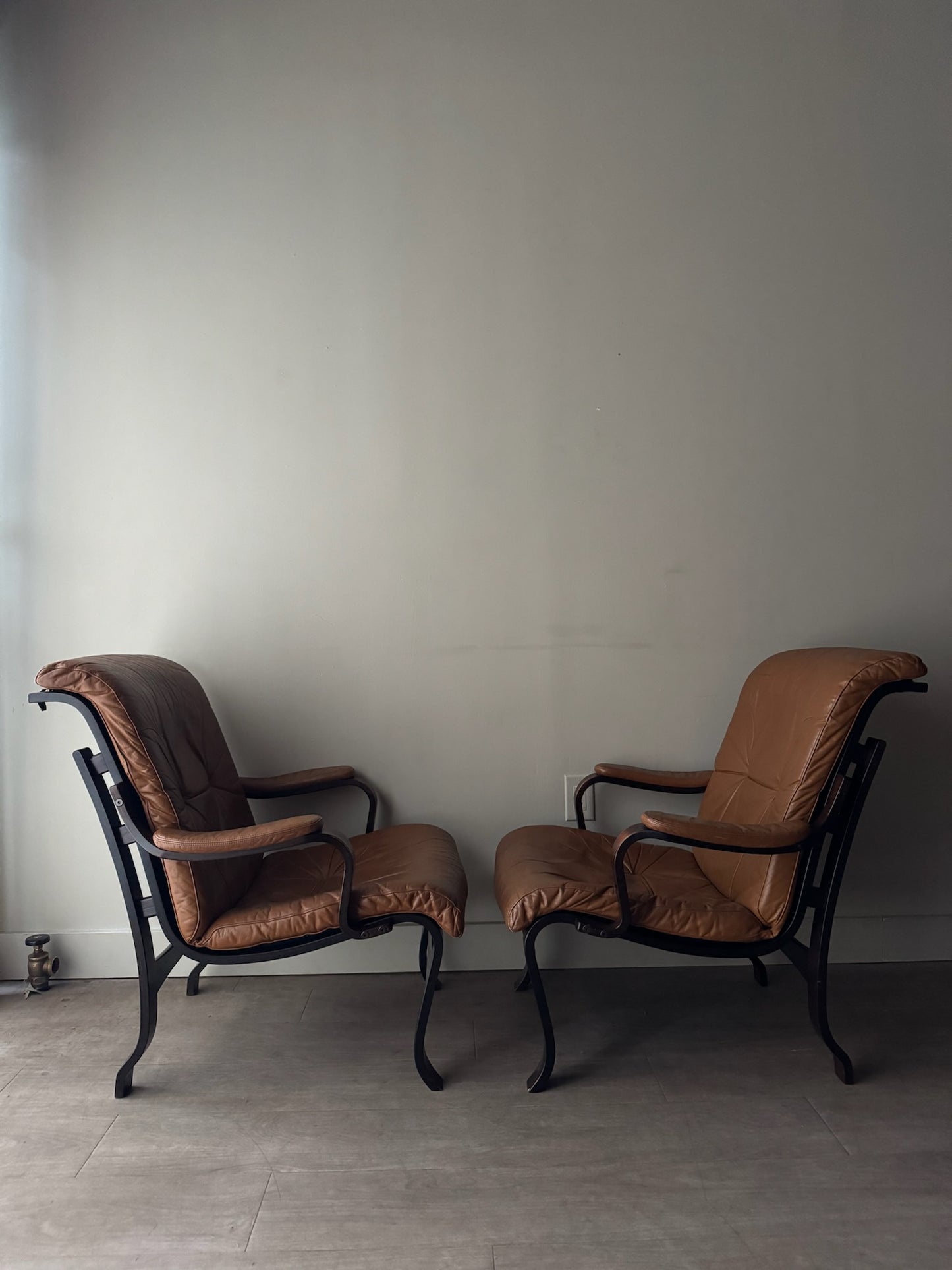 Scandinavian bentwood lounge chairs. Sold individually.
