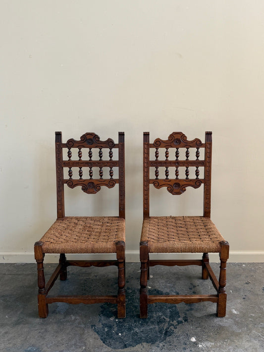 French oak provincial chairs. Sold individually.