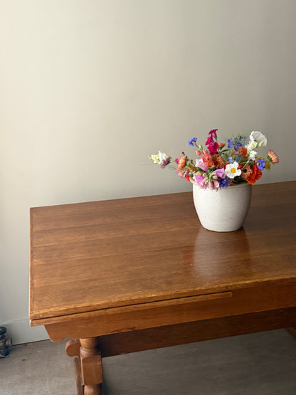 Danish oak extending dining table