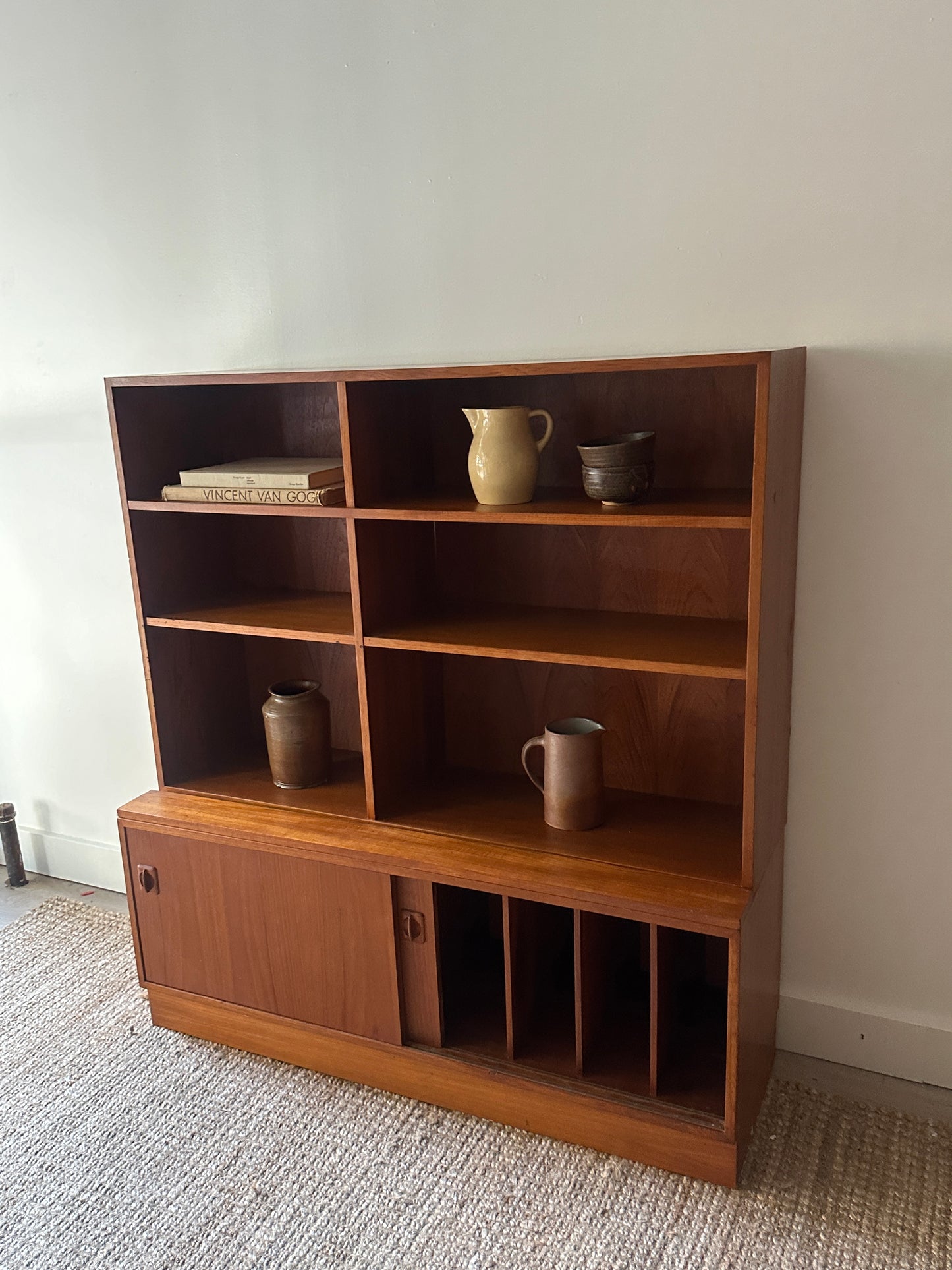 Danish two piece bookcase