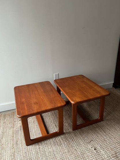 Teak side tables. Sold individually.