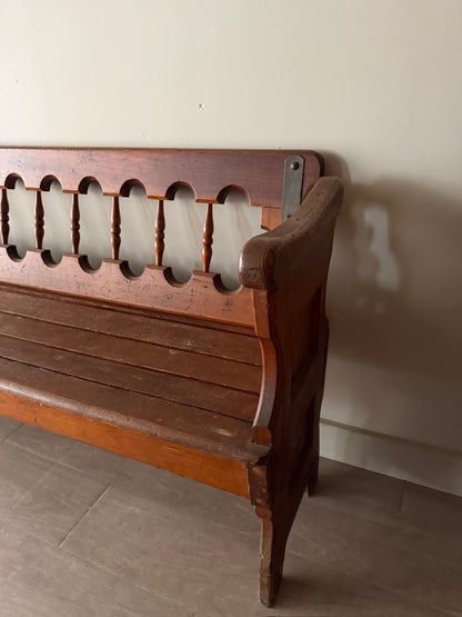 Pine railroad station bench