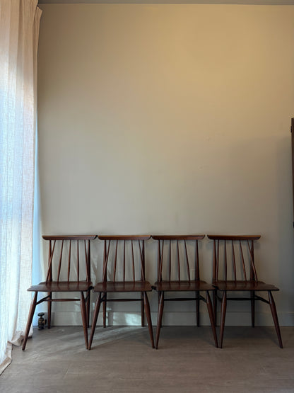 Cherry spindle chairs without arms. Sets of 2.