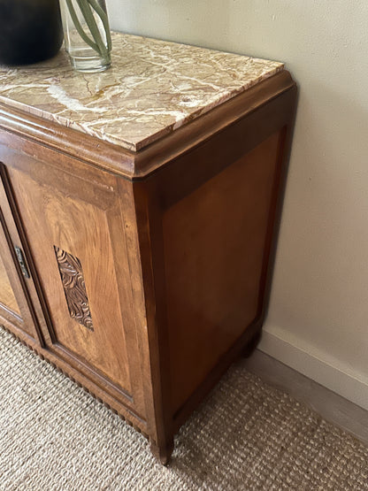 Deco walnut burl sideboard
