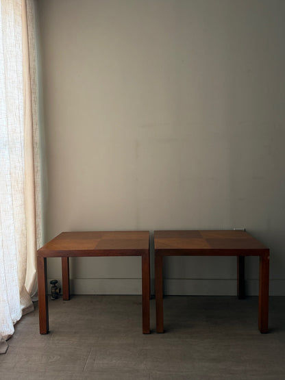 Lane walnut side tables. Sold individually.