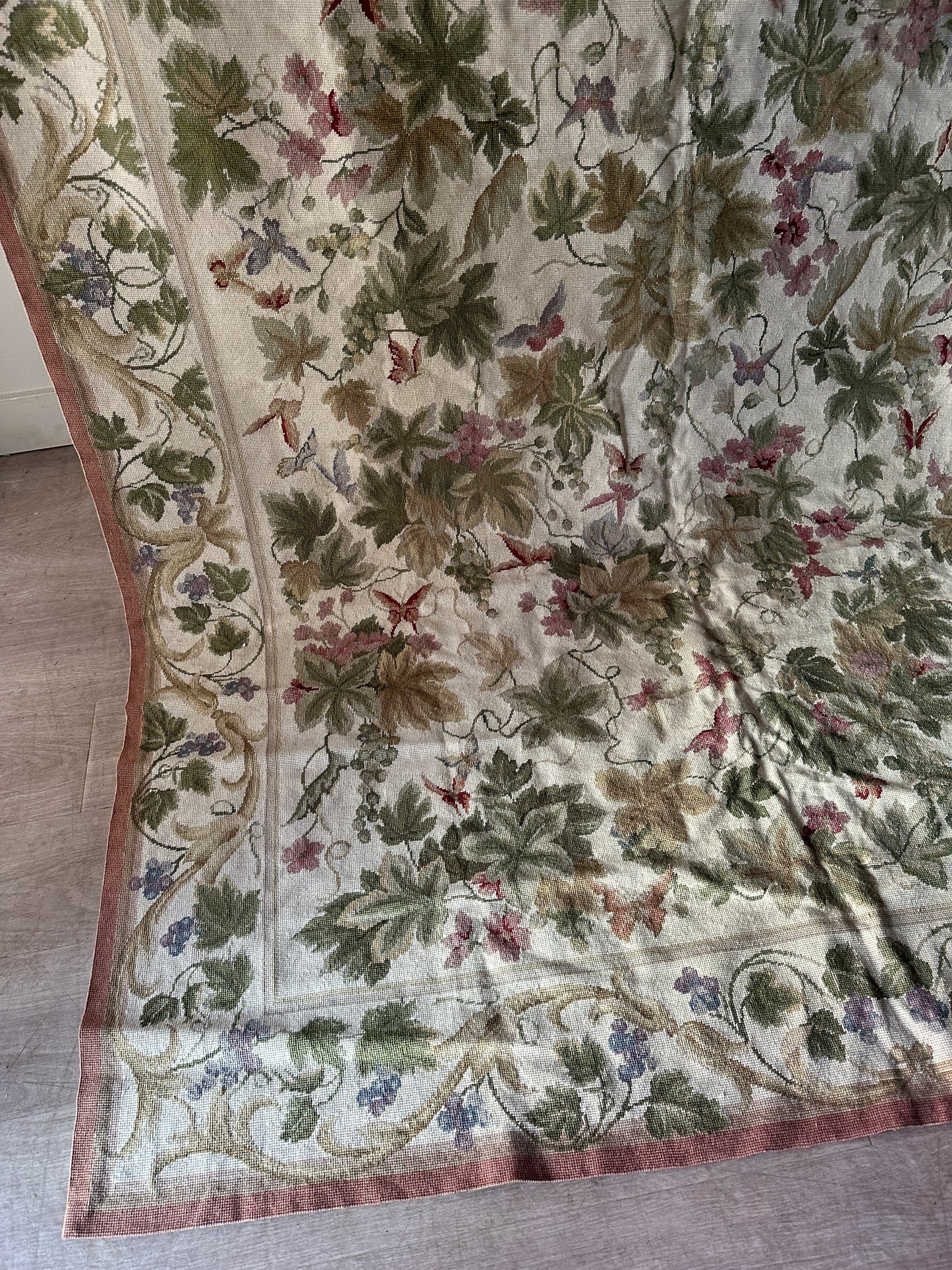 Needlepoint floral rug