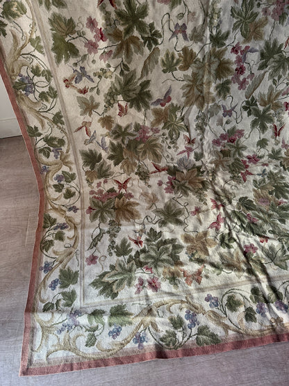 Needlepoint floral rug