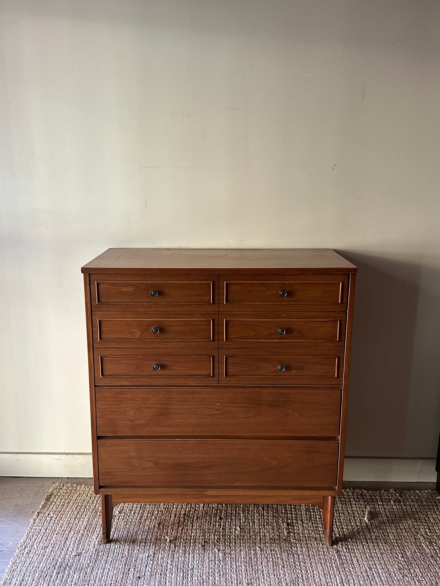 Walnut tallboy dresser