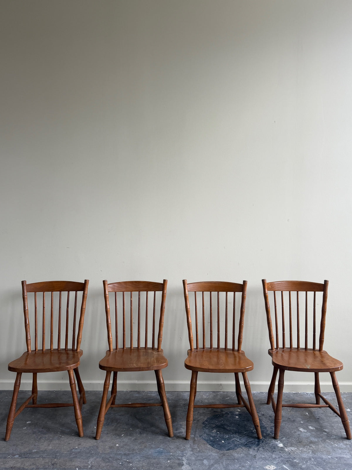 Maple dining chairs. Sold in pairs.