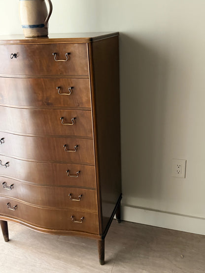 Danish walnut tallboy dresser