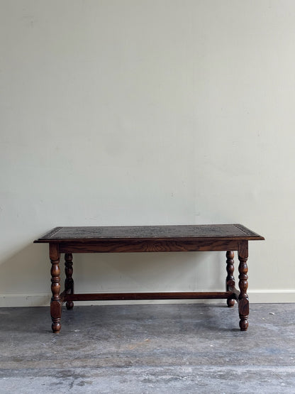 Carved oak coffee table