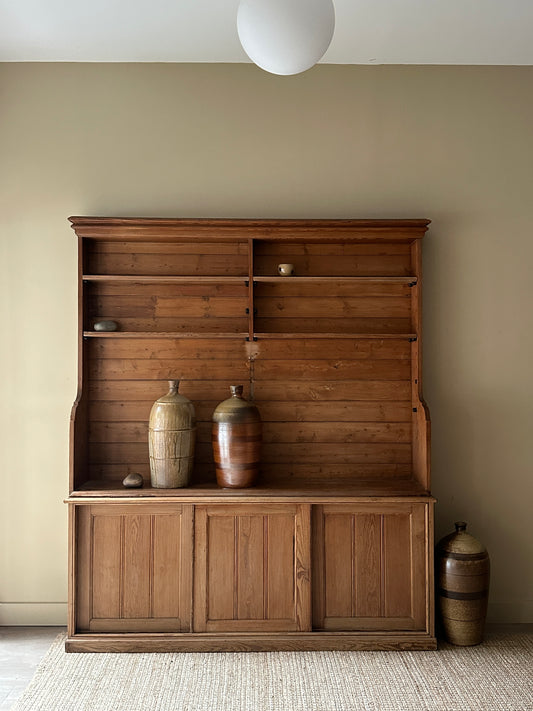 Two piece pine hutch