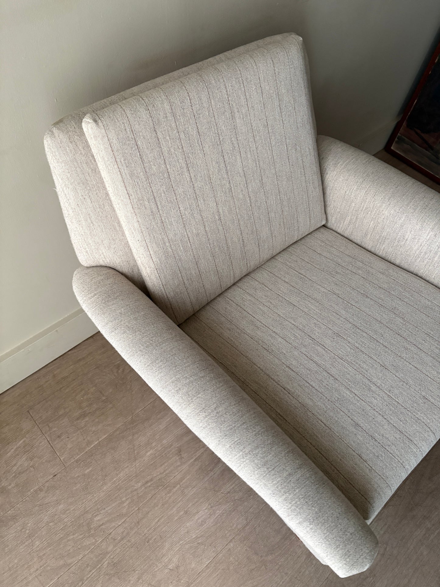 Swedish oatmeal striped lounge chair