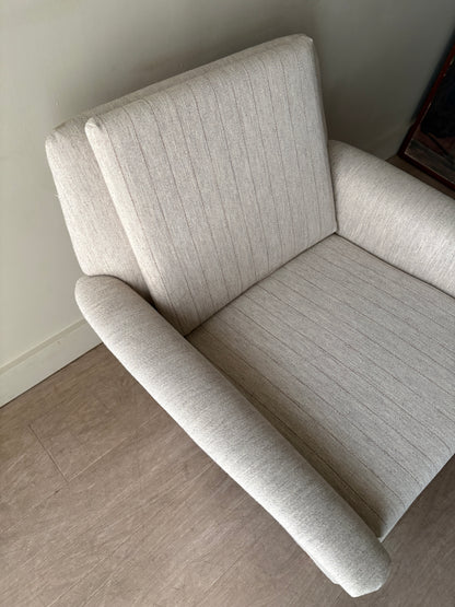 Swedish oatmeal striped lounge chair