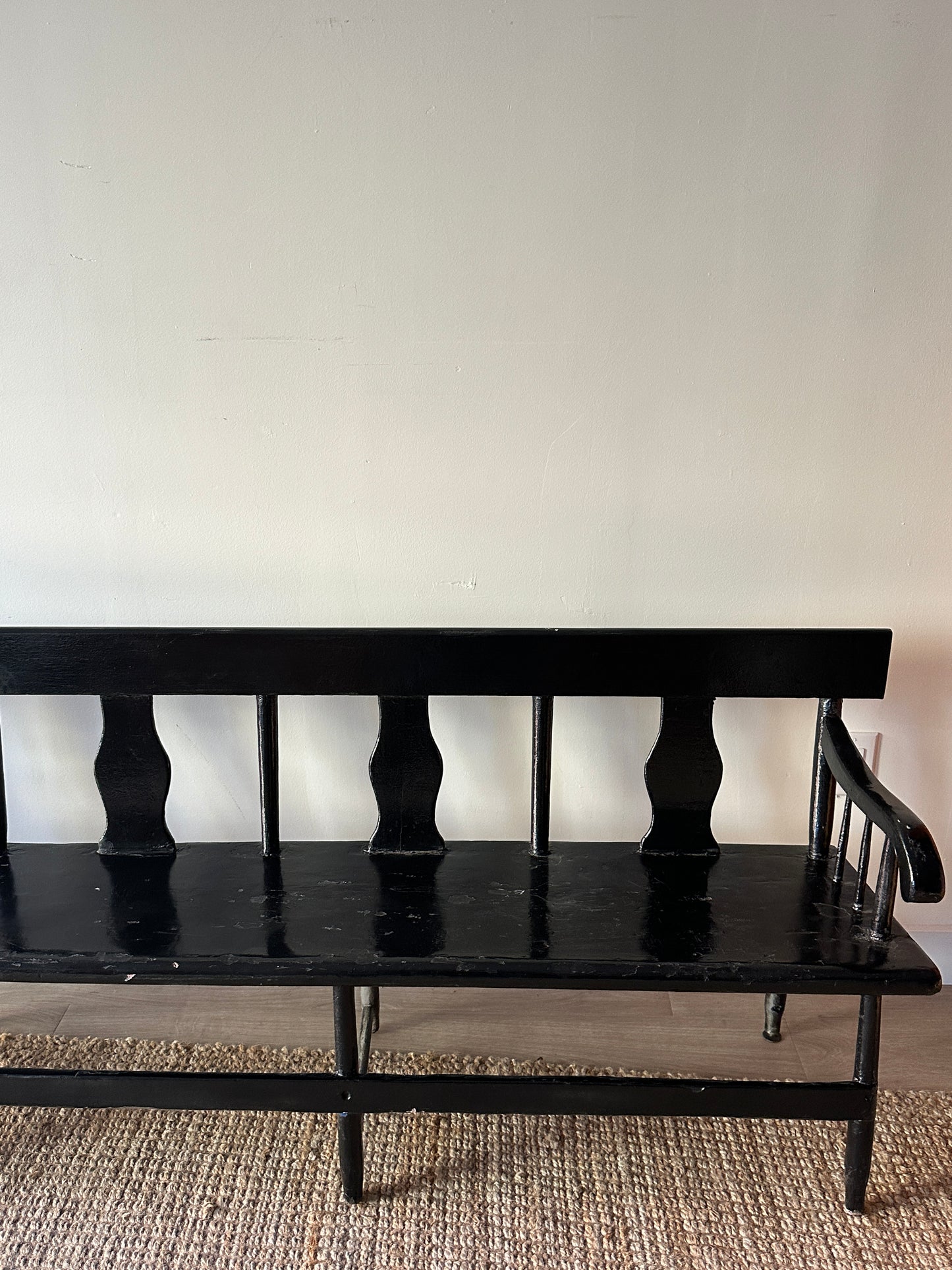 Black painted bench