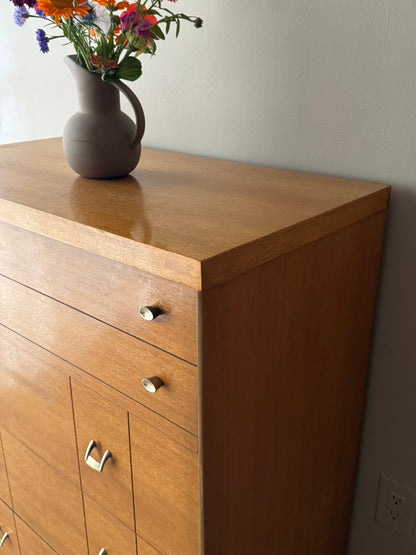 Walnut Dresser with Silver pulls