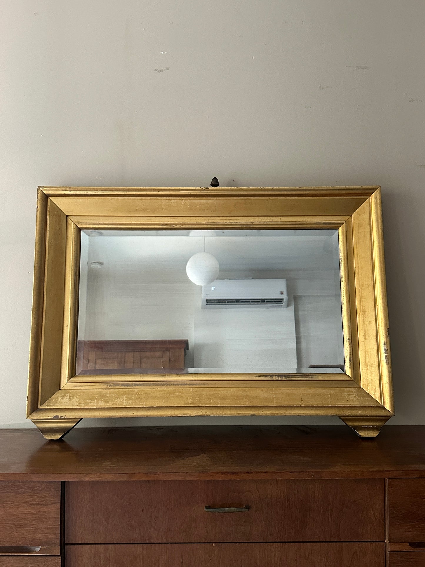 Gilt wood mantel mirror