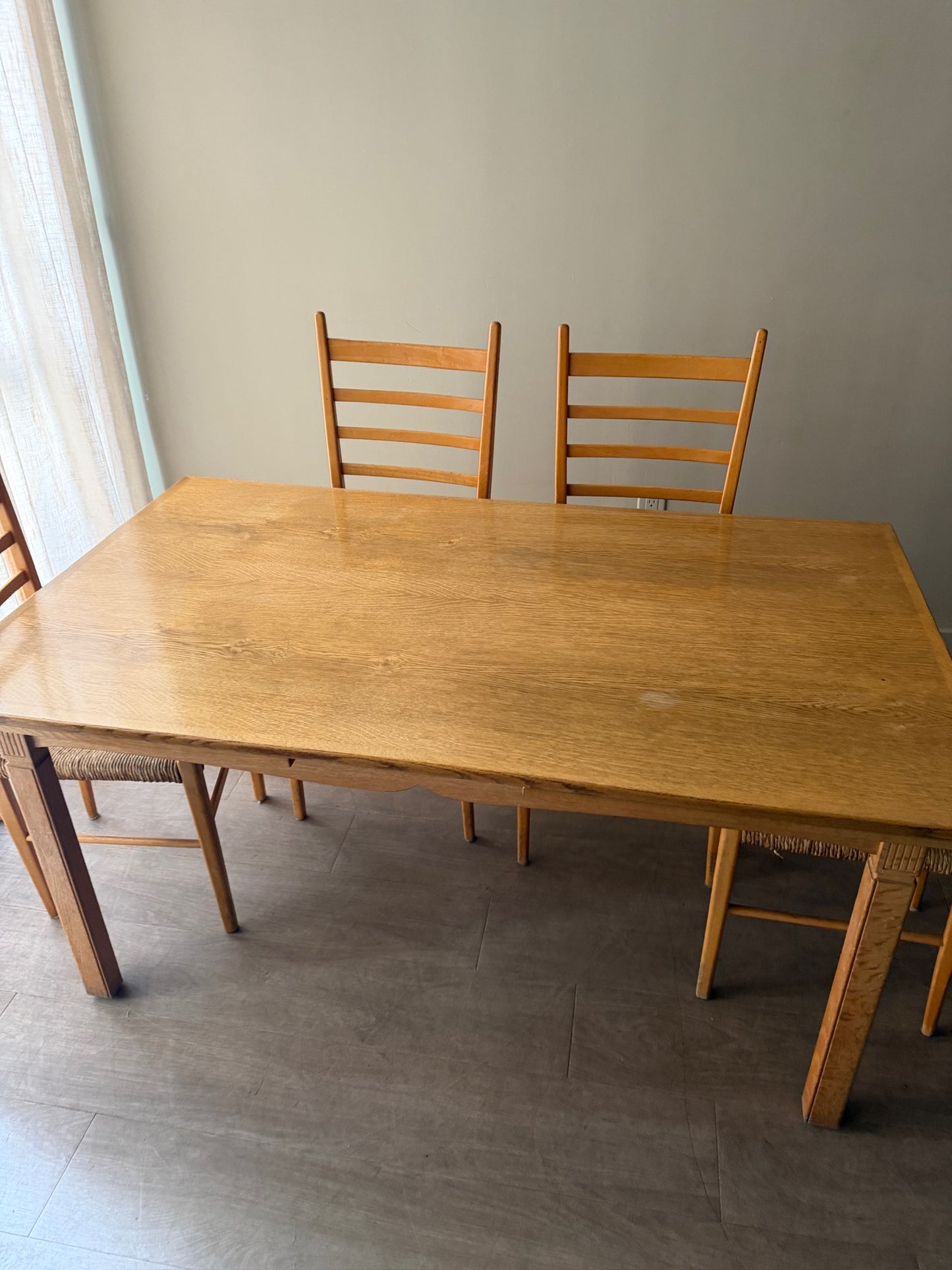 Danish oak extending dining table